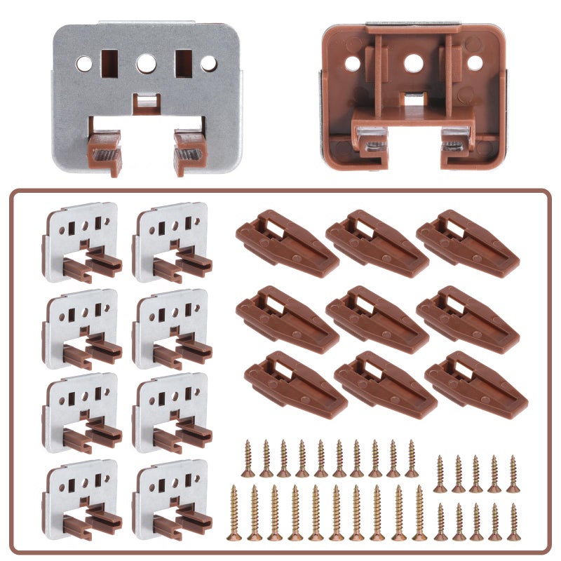 Seweder 5Pcs Drawer Slide Track Guide Glide with Drawer Guide Metal Backing and Drawer Stop for Center Mount Drawer for Dressers for Nightstand for Rite-Trak I 168 Drawer Slide Systems - Image 4